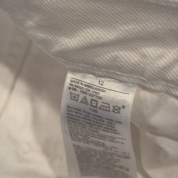 Old Navy White Slouchy Straight High Rise Jeans Size 12 - Picture 5 of 5